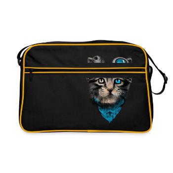 steampunk chat - Sac Retro - noir/or - Devant