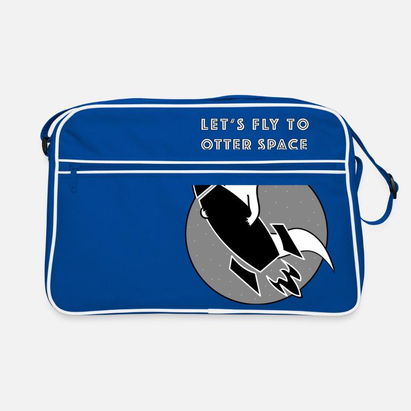 LET'S FLY TO OTTERSPACE - BLACK RAKETS Retro Bag
