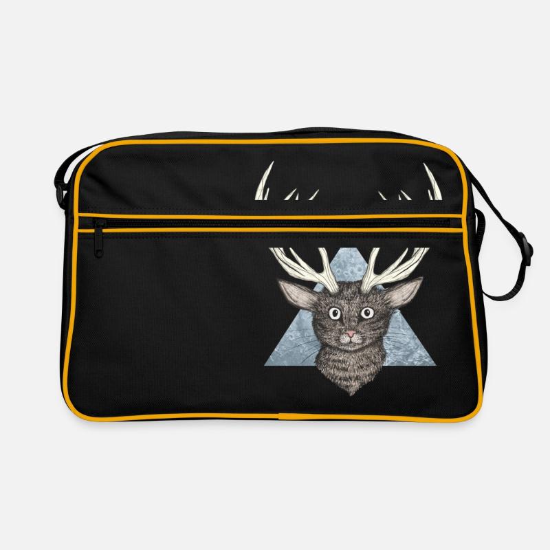 Deer Katze - Retro Tasche - Schwarz/Gold