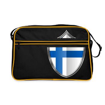 manteau Finlande drapeau des bras d'argent 015 - Sac Retro - noir/or - Devant