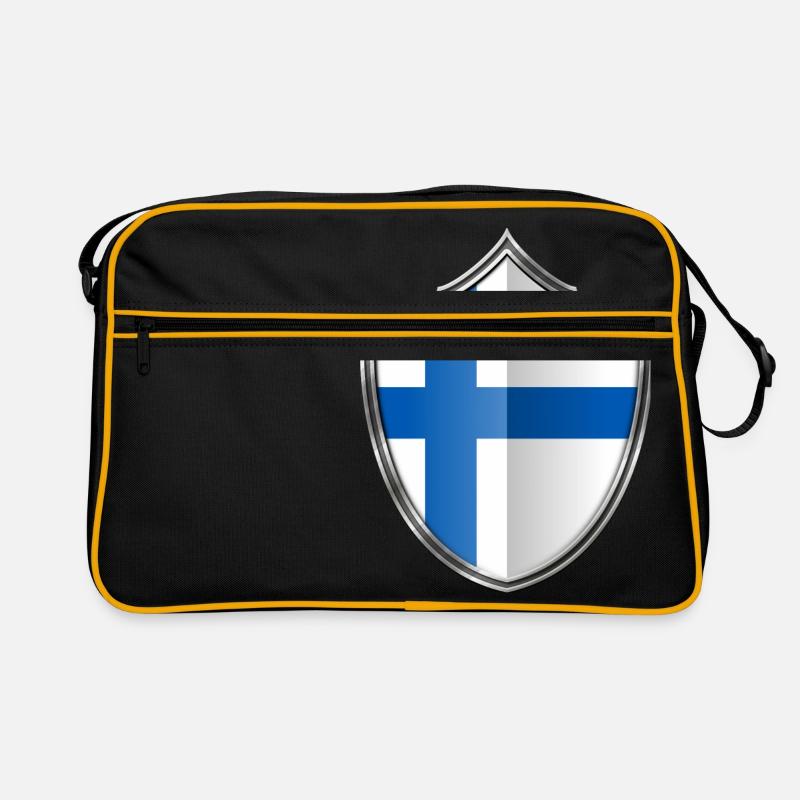 manteau Finlande drapeau des bras d'argent 015 Sac Retro