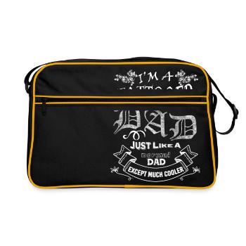 Le jour de père cadeau d'anniversaire Tattoo père de papa - Sac Retro - noir/or - Devant