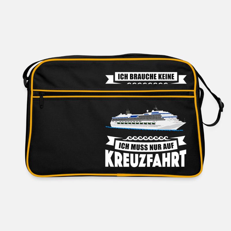 Kreuzfahrt Shirt - Kreuzfahrt Schiff - Geschenk - Retro Tasche - Schwarz/Gold