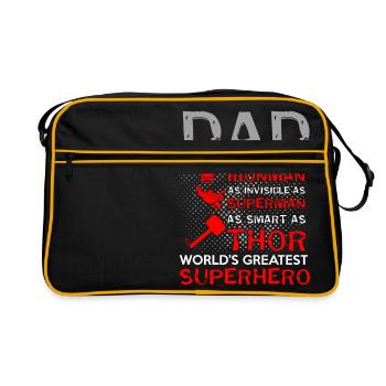 Design DAD SUPER HERO - Sac Retro - noir/or - Devant