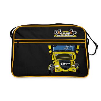 0793 D truck yellow - Retro Bag - black/gold - Front