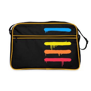 Trendy Cool Graffiti Tag Lines - Sac Retro - noir/or - Devant