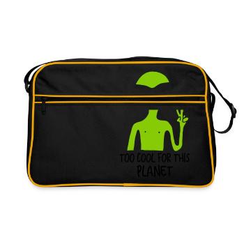 Too Cool For This Planet Alien - Retro Bag - black/gold - Front