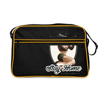 Lotsen-Mädchen-Pine nach oben - Retro Tasche - Schwarz/Gold - Vorne