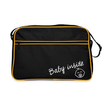 Bébé à l'intérieur - Sac Retro - noir/or - Devant