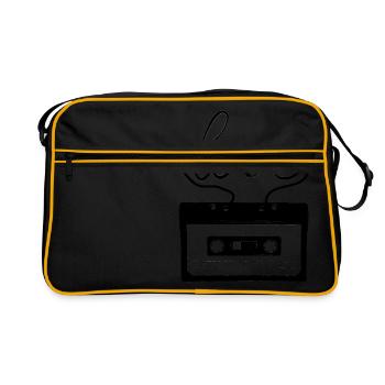 Love Music Kompakt Kassette Musik - Retro Tasche - Schwarz/Gold - Vorne