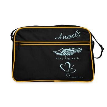 Angels don t need Wings - Retro Tasche - Schwarz/Gold - Vorne