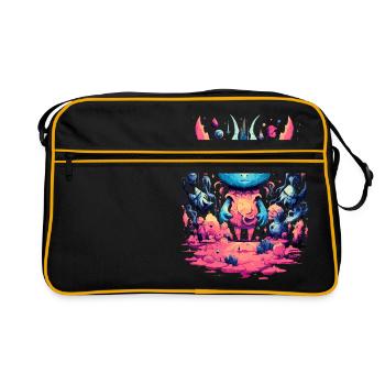 Monstres effrayants d’Halloween - Sac Retro - noir/or - Devant