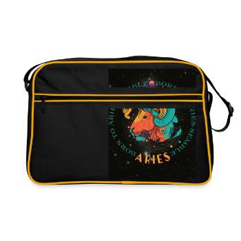 Zodiac Horoscope Astrology Constellations Aries - Retro Tasche - Schwarz/Gold - Vorne