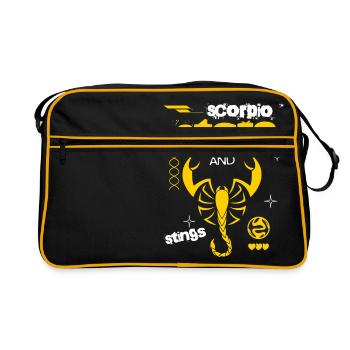 Zodiac Horoscope Astrology Constellation Scorpio - Retro Tasche - Schwarz/Gold - Vorne