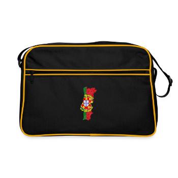 Portugal Drapeau Polygone Contour Faro Lisbonne Porto - Sac Retro - noir/or - Devant