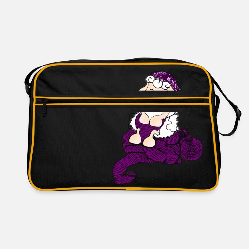 Knitting Sheep - Strickendes Schaf Retro Tasche
