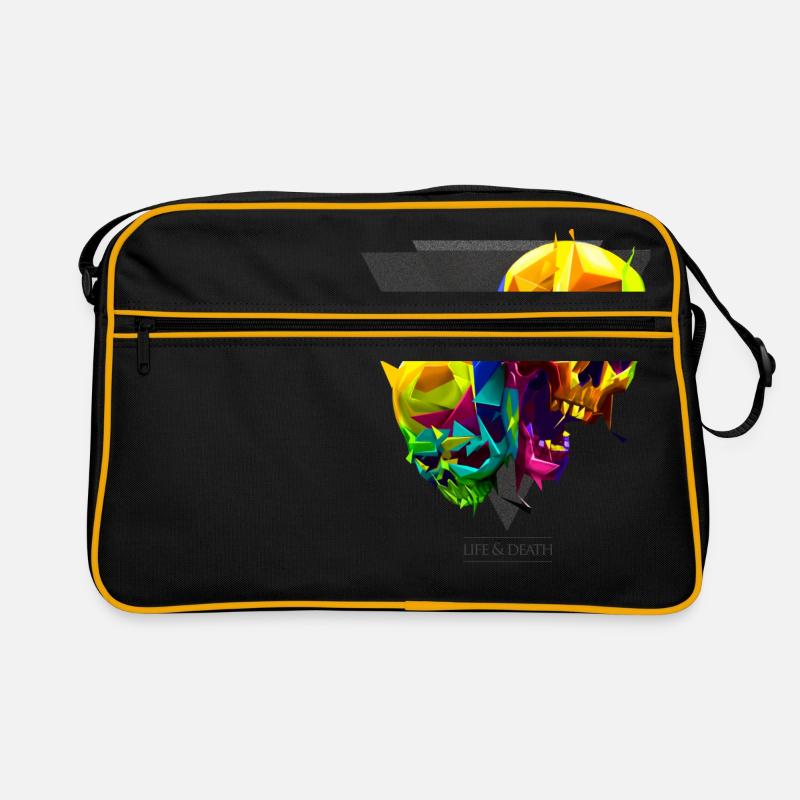 Schädel - Retro Tasche - Schwarz/Gold