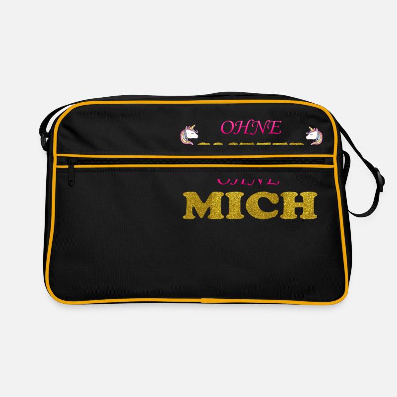 Ohne Glitzer ohne mich Unicorn - Retro Tasche - Schwarz/Gold