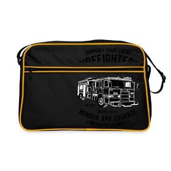 POMPIERS - Conception de camion de pompiers shirt - Sac Retro - noir/or - Devant