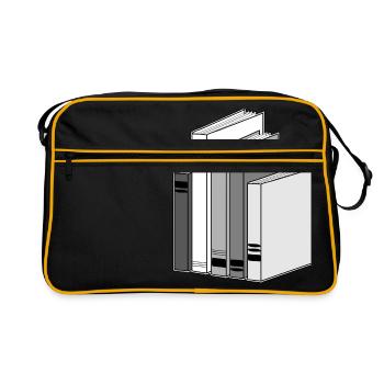 books reader reading buecher lesen lernen63 - Retro Tasche - Schwarz/Gold - Vorne
