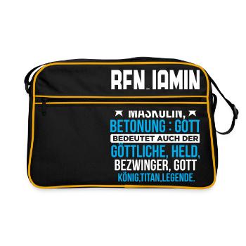 BENJAMIN - Titan - Retro Tasche - Schwarz/Gold - Vorne