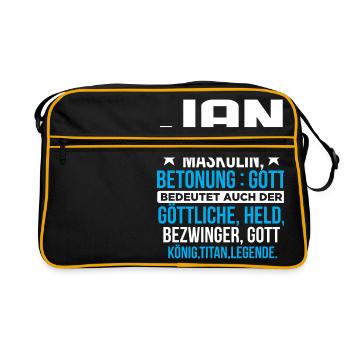 JAN - Titan - Retro Tasche - Schwarz/Gold - Vorne