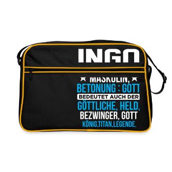 INGO - Titan - Retro Tasche - Schwarz/Gold - Vorne