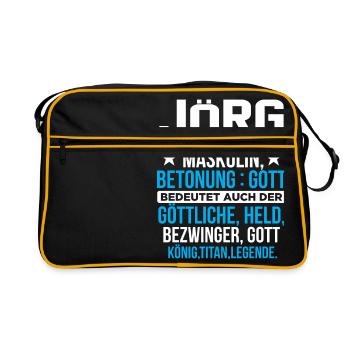 JÖRG - Titan - Retro Tasche - Schwarz/Gold - Vorne