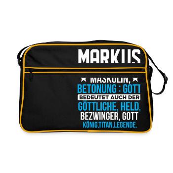 MARKUS - Titan - Retro Tasche - Schwarz/Gold - Vorne