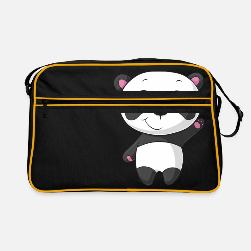 Santander ondulant Comic Panda - Sac Retro - noir/or