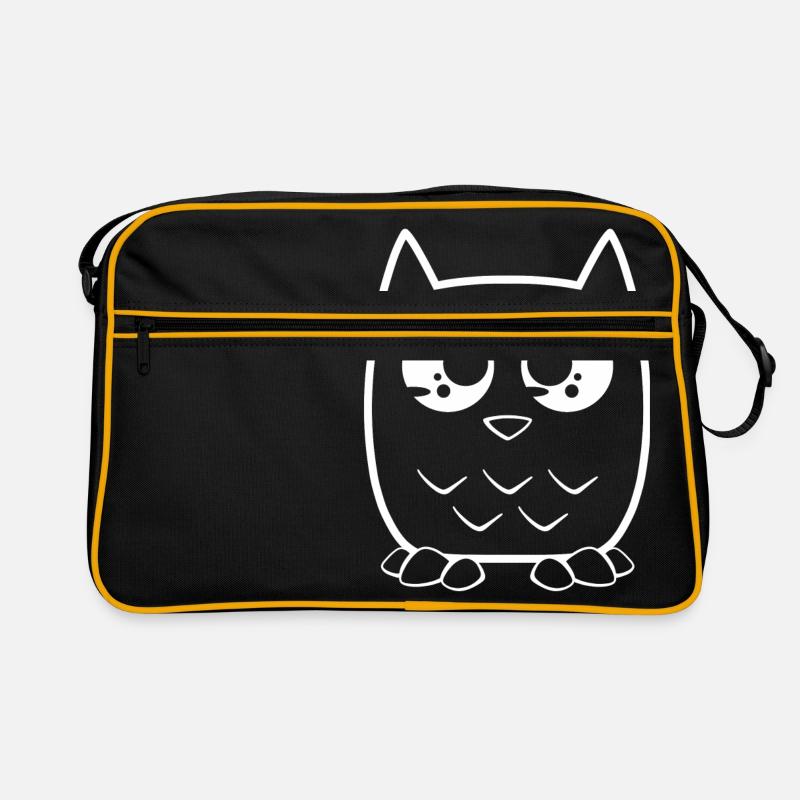 Eulen blc - Retro Tasche - Schwarz/Gold