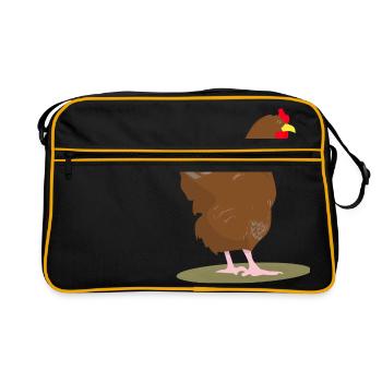 CHICKEN - HAHN - EGGS - Retro Bag - black/gold - Front