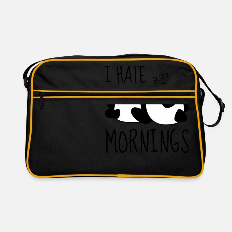 I HATE MORNING - Retro Tasche - Schwarz/Gold