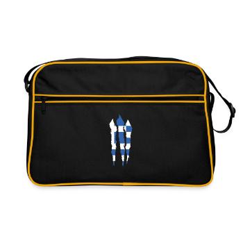 Drapeau de la Grèce Hellas Athènes Drapeau grec - Sac Retro - noir/or - Devant