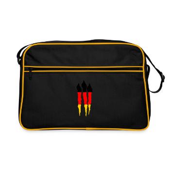 Drapeau de l’Allemagne Drapeau allemand Utilisé Look Homeland - Sac Retro - noir/or - Devant