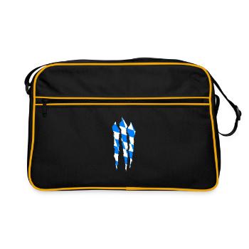 Drapeau de Bavière utilisé Look drapeau bavarois Vintage - Sac Retro - noir/or - Devant