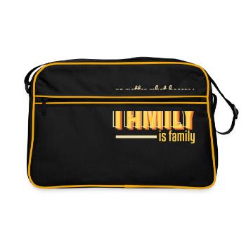 Familie ist Familie - Retro Tasche - Schwarz/Gold - Vorne