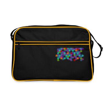 Escher Reptiles mosaïque colorée - Sac Retro - noir/or - Devant