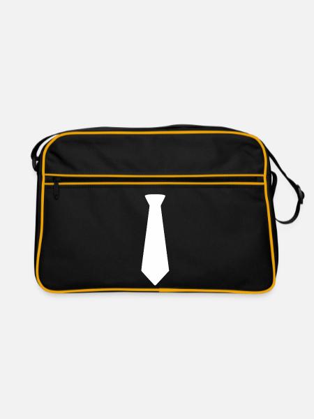 Minimalistische Krawatten-Silhouette - Retro Tasche - Schwarz/Gold