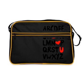 Je t'aime - Je t'aime - Alphabet - ABC - Sac Retro - noir/or - Devant
