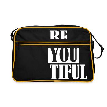 Beautiful schoen wundervoll w - Retro Tasche - Schwarz/Gold - Vorne
