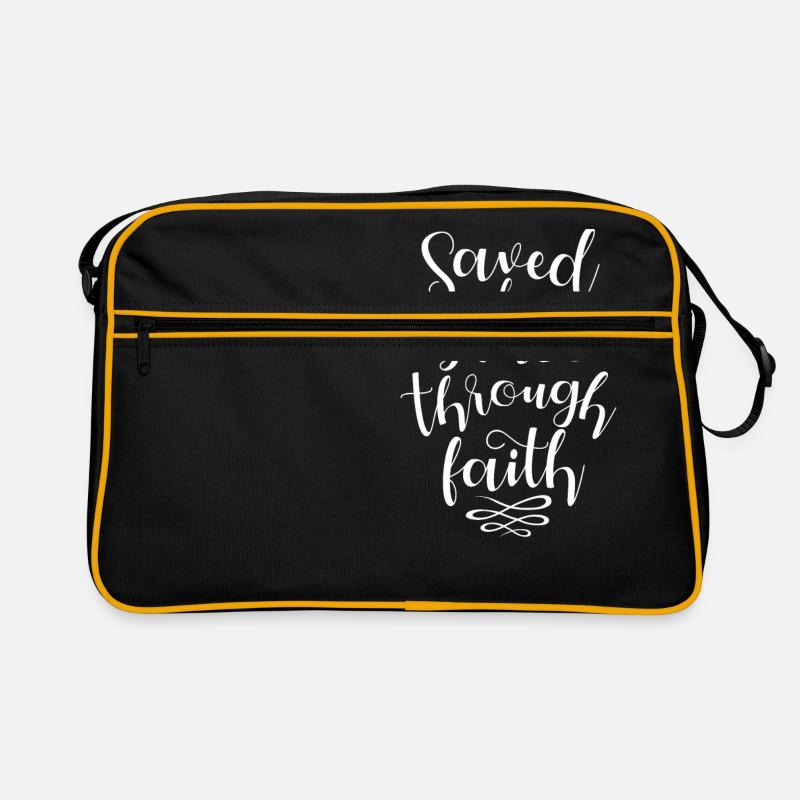 Durch Gnade durch Glauben gerettet, Christian Christian - Retro Tasche - Schwarz/Gold