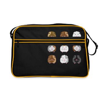 Nine guinea pigs faces - Retro Bag - black/gold - Front