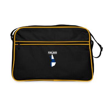 Finland flag country outline banner country Suomi - Retro Bag - black/gold - Front