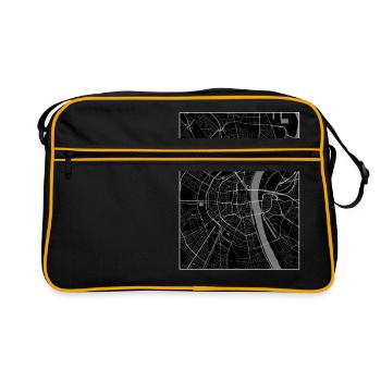 Köln Stadtplan - Retro Tasche - Schwarz/Gold - Vorne