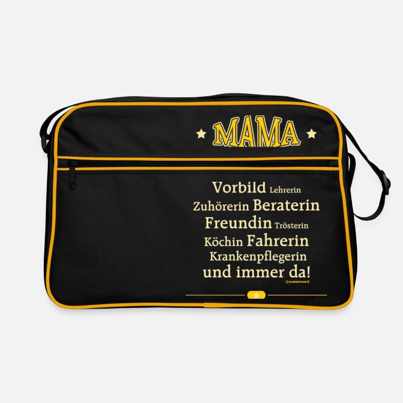 Mama Vorbild Muttertag RAHMENLOS® - Retro Tasche - Schwarz/Gold