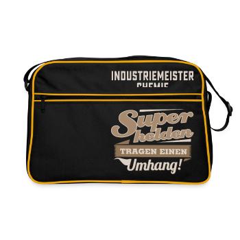 Superhelden in Sepia - Industriemeister Chemie - - Retro Tasche - Schwarz/Gold - Vorne