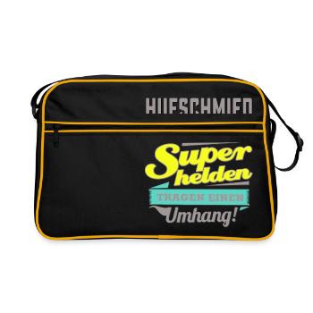 NEON Design für Superhelden - Hufschmied - Gesch - Retro Tasche - Schwarz/Gold - Vorne
