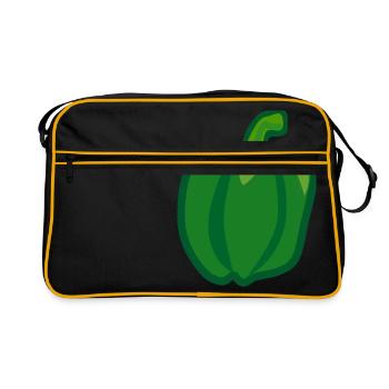 paprika chilli chili pepper citrus veggie vegetable - Retro Bag - black/gold - Front