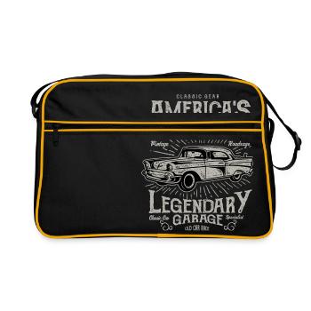 Amériques Highway Vintage Retro Auto Motor America - Sac Retro - noir/or - Devant